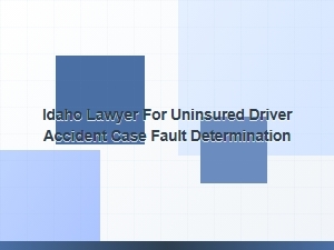 Idaho Lawyer for Uninsured Driver Accident Fault Determination